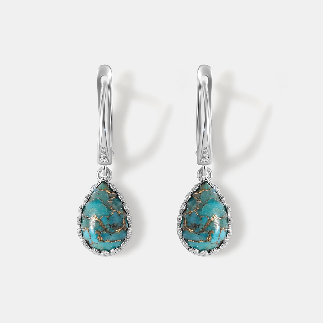 Серебряные серьги с бирюзой