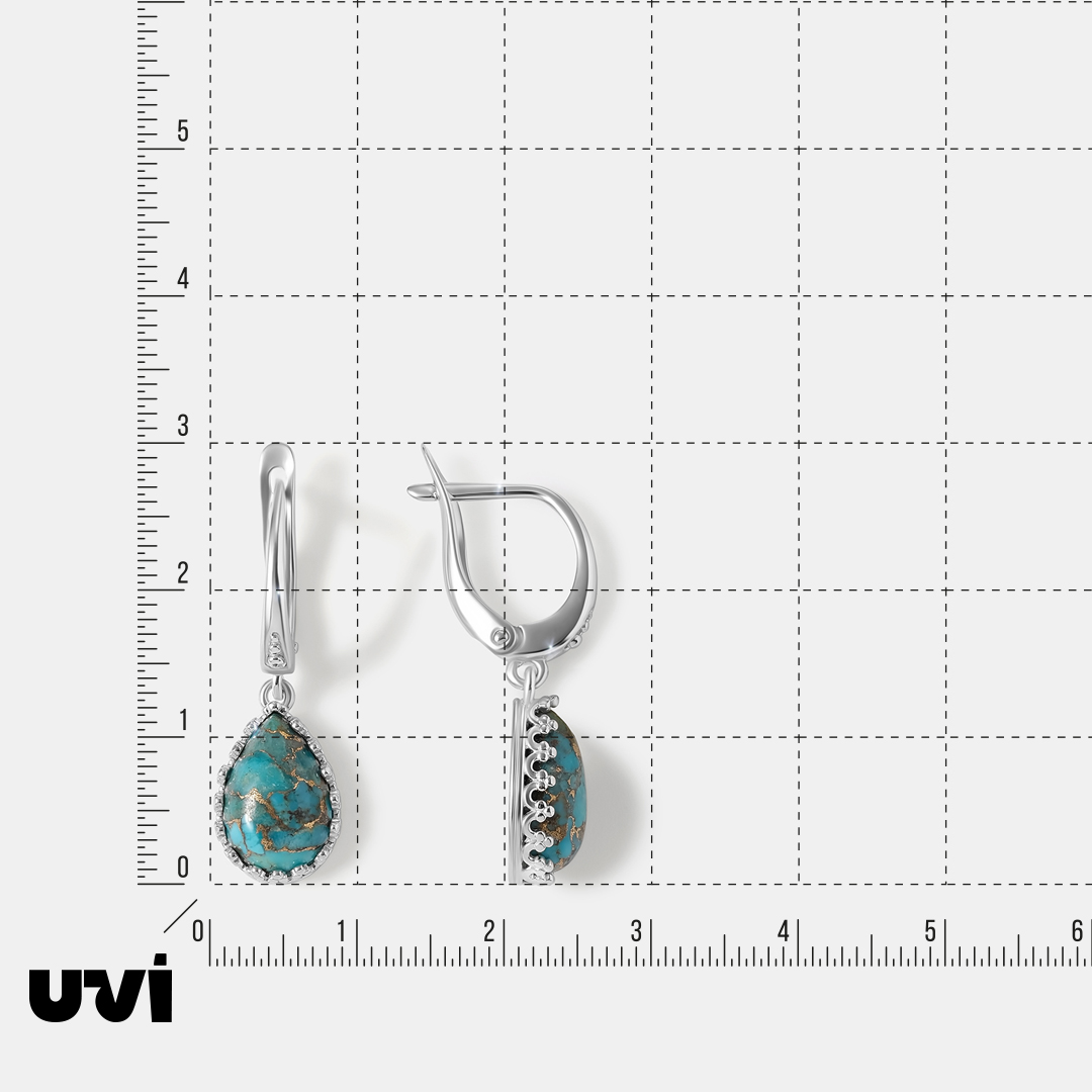 Серебряные серьги с бирюзой