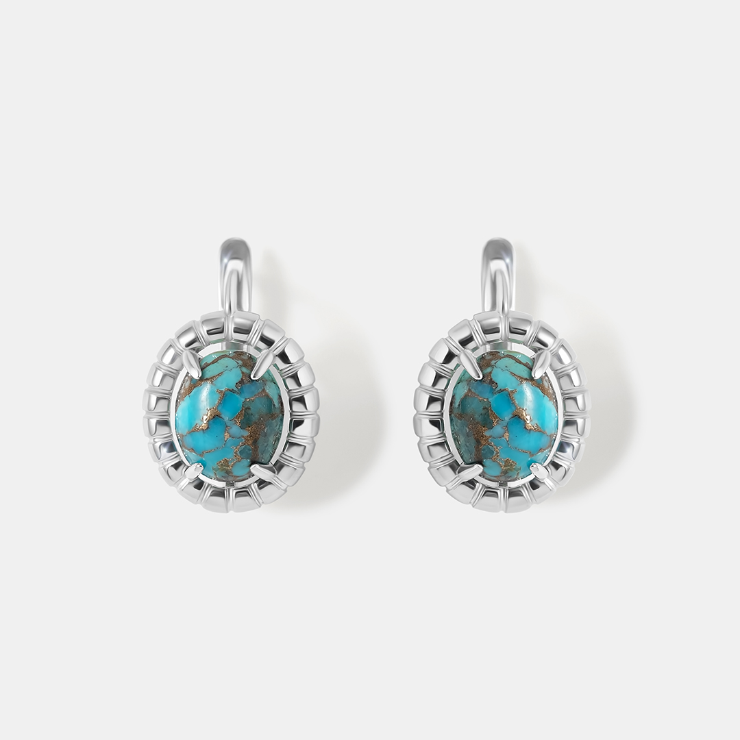 Серебряные серьги с бирюзой