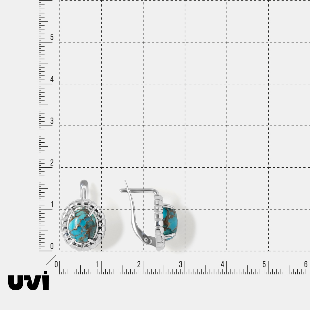 Серебряные серьги с бирюзой