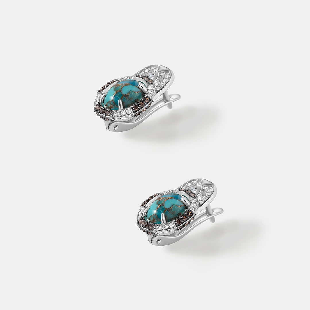 Серебряные серьги с бирюзой