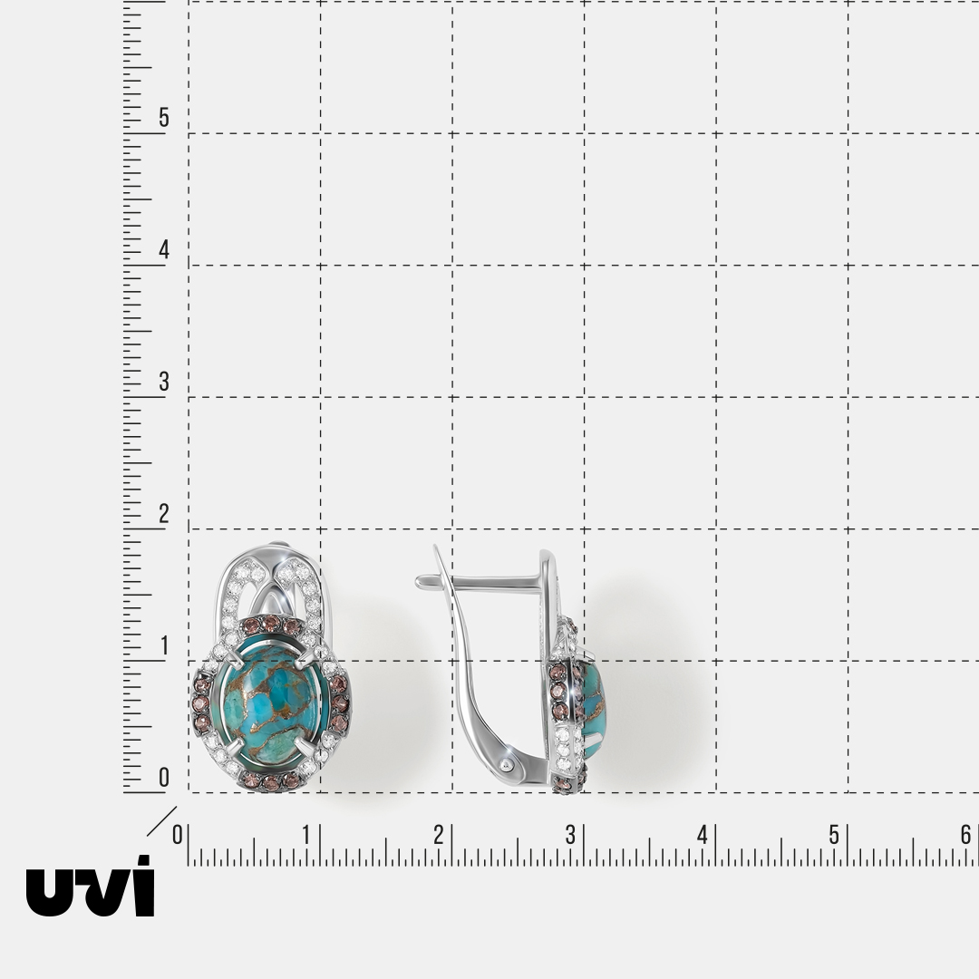 Серебряные серьги с бирюзой