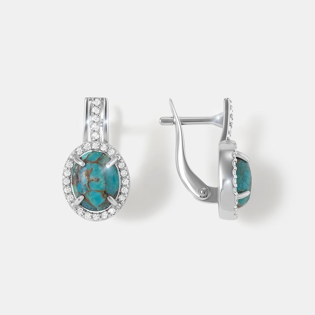 Серебряные серьги с бирюзой