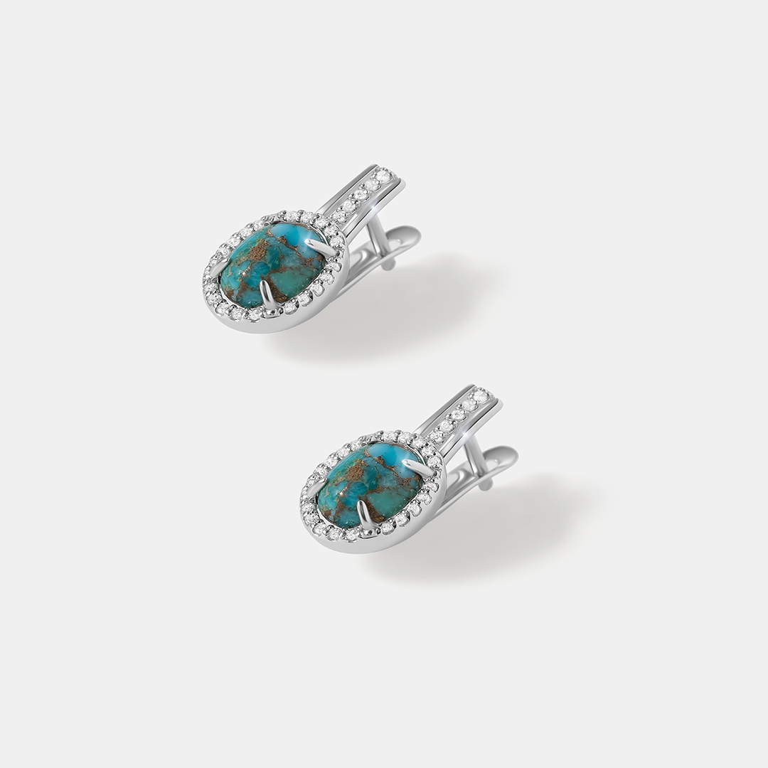 Серебряные серьги с бирюзой