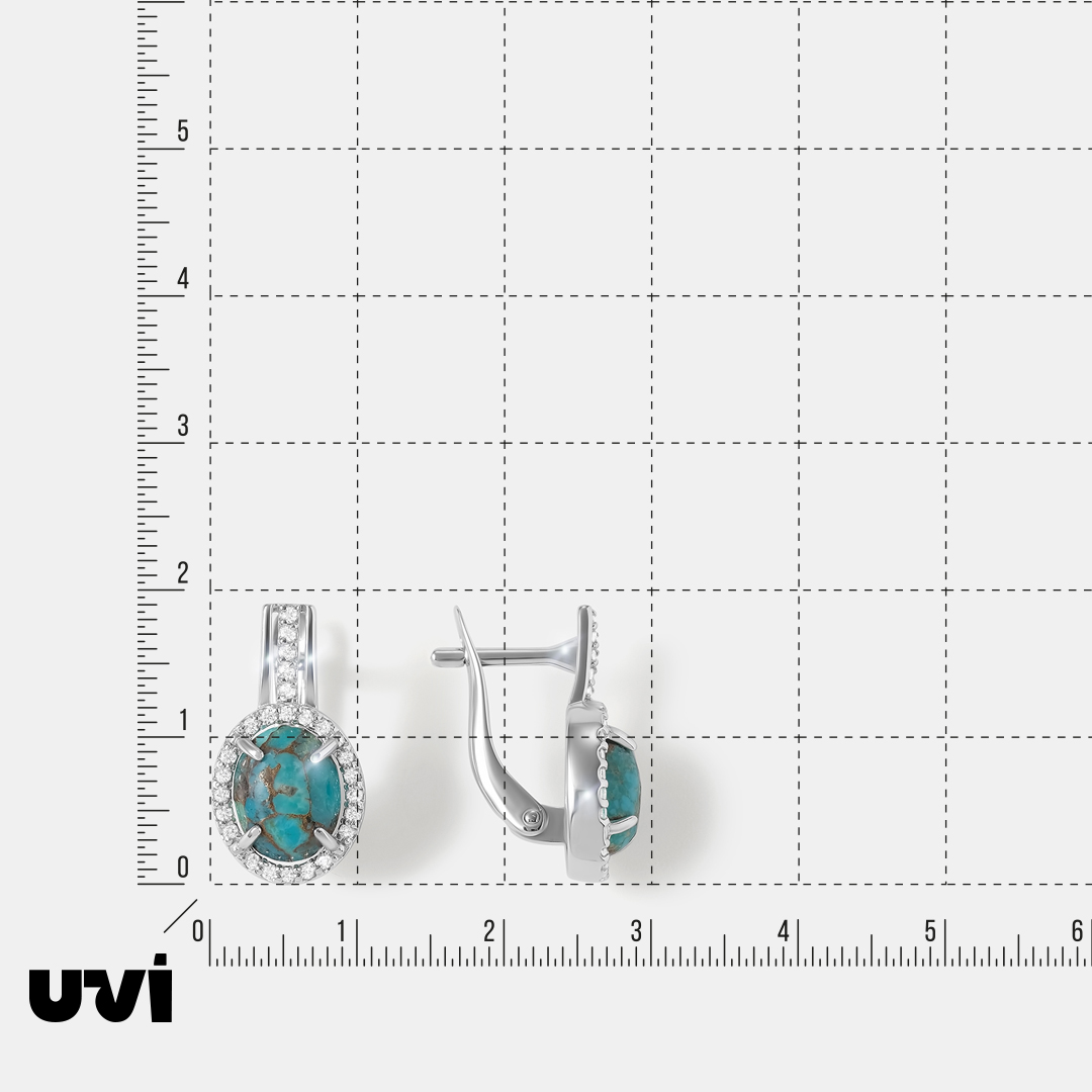 Серебряные серьги с бирюзой
