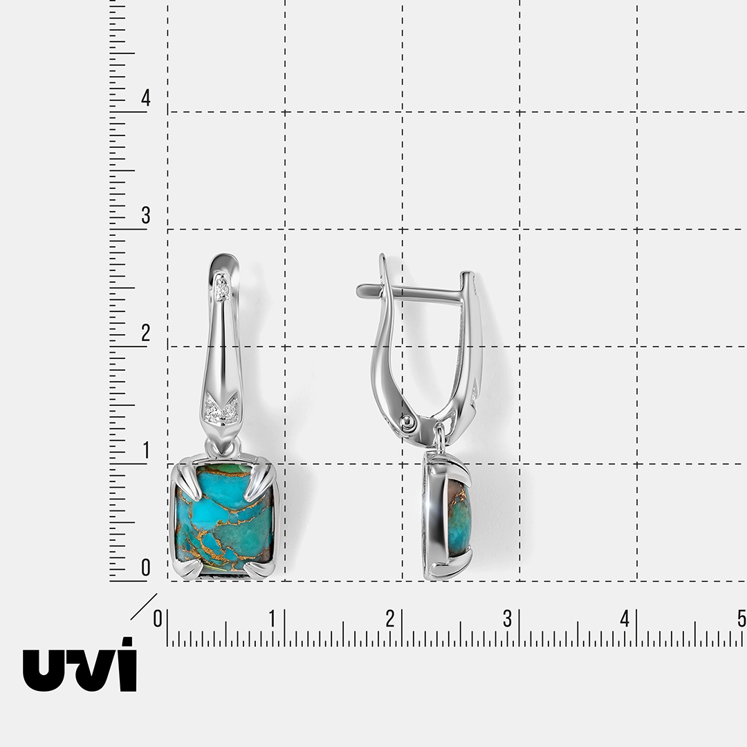 Серебряные серьги с бирюзой