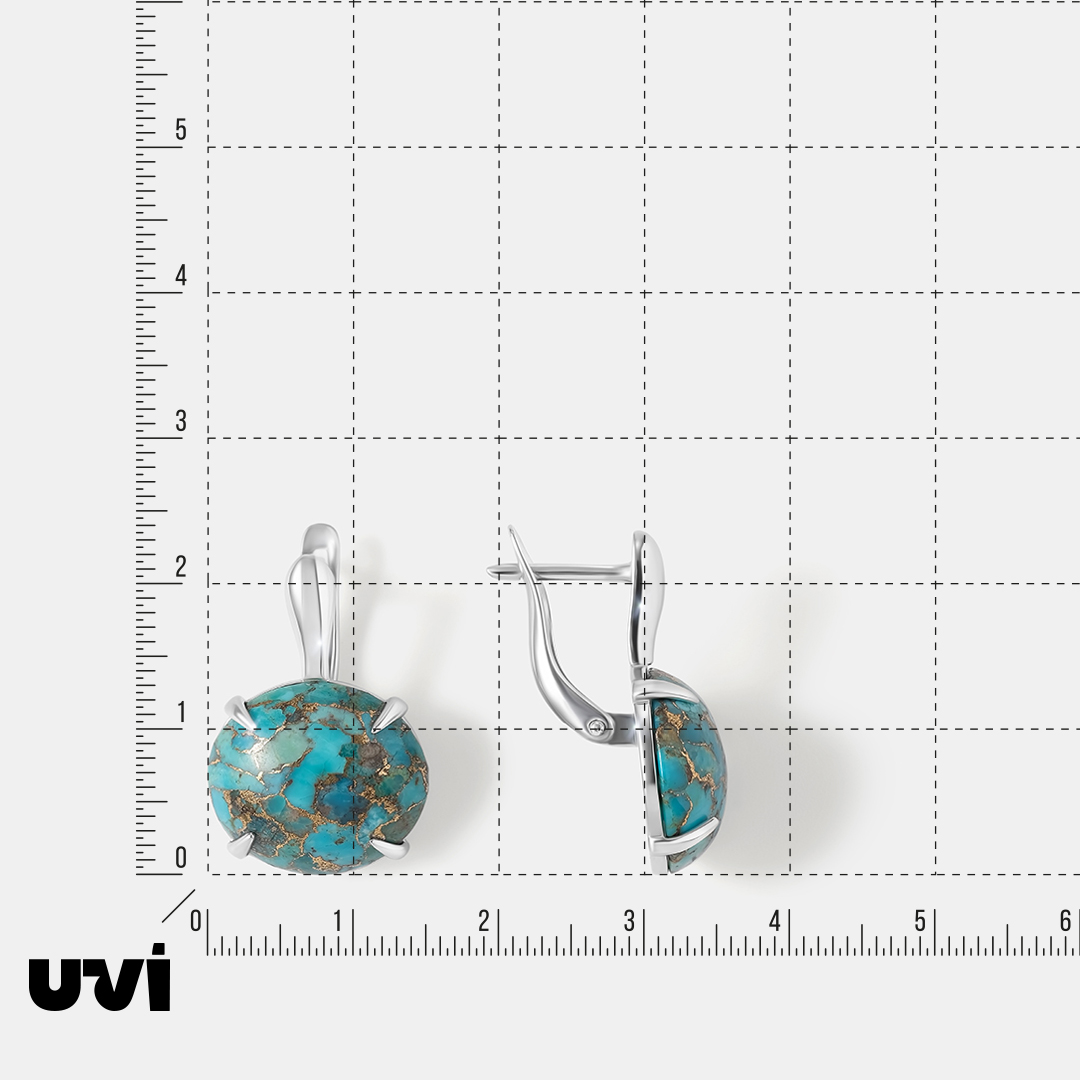 Серебряные серьги с бирюзой