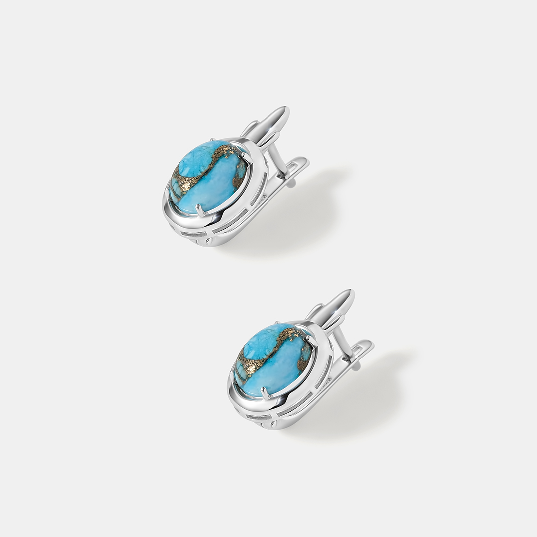 Серебряные серьги с бирюзой