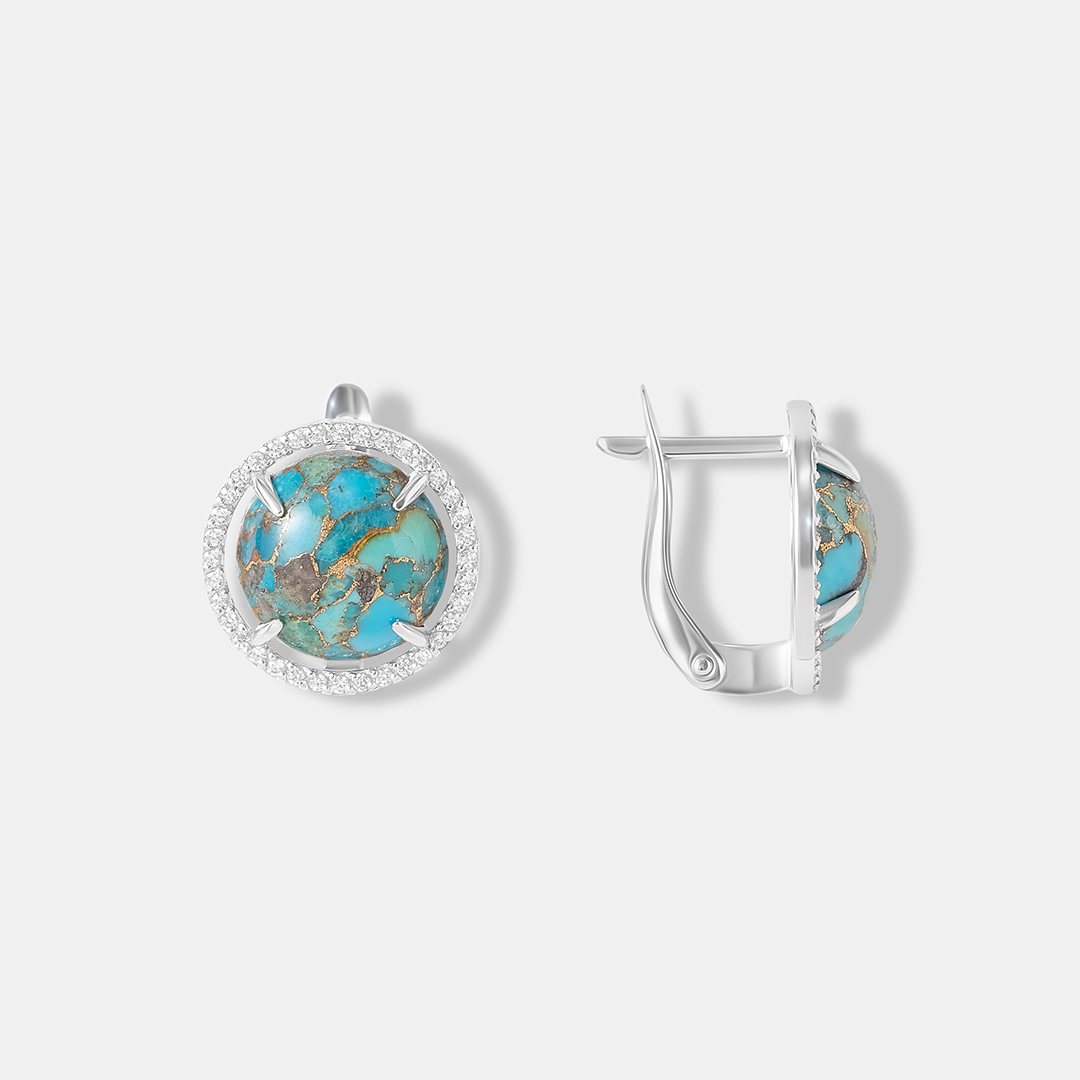 Серебряные серьги с бирюзой