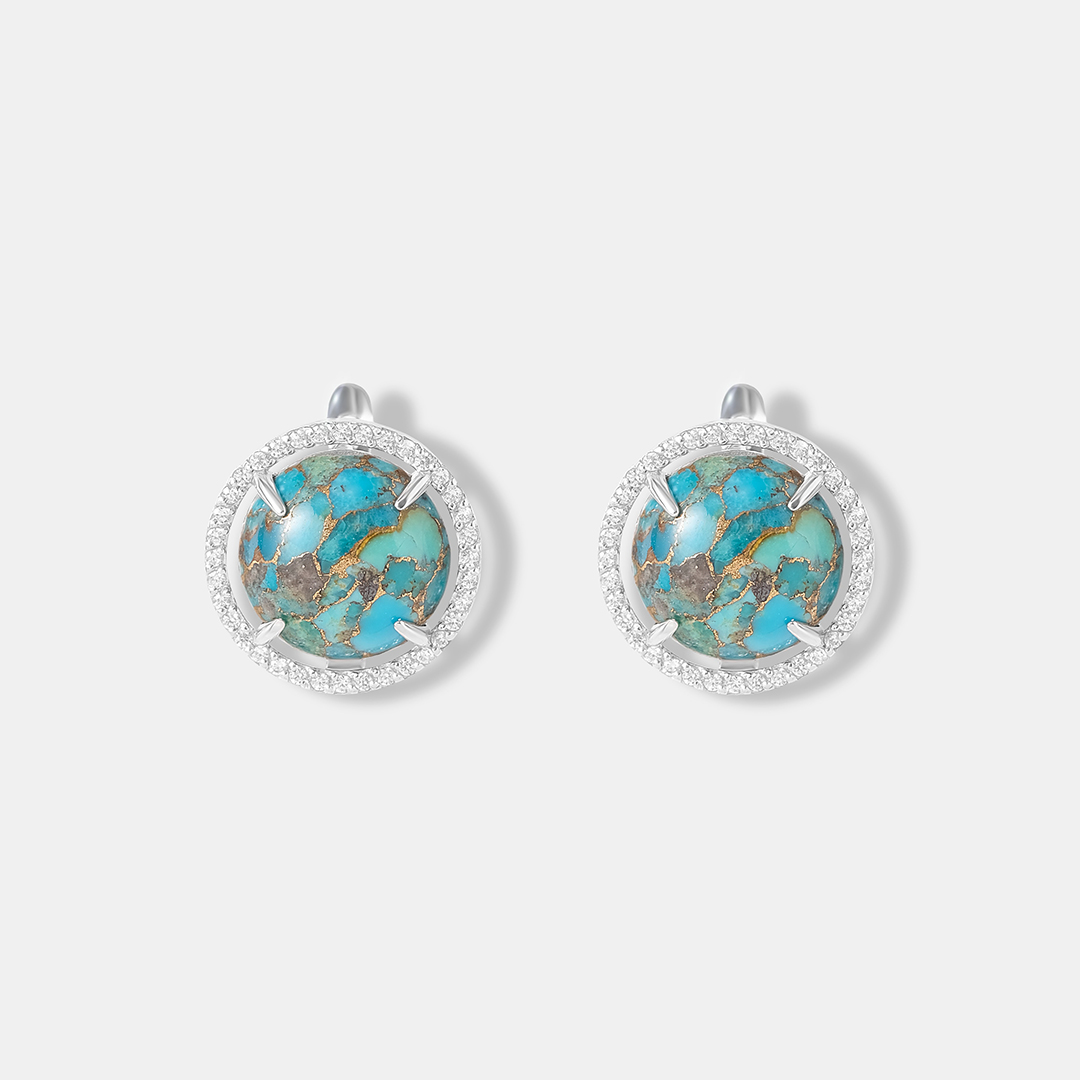Серебряные серьги с бирюзой