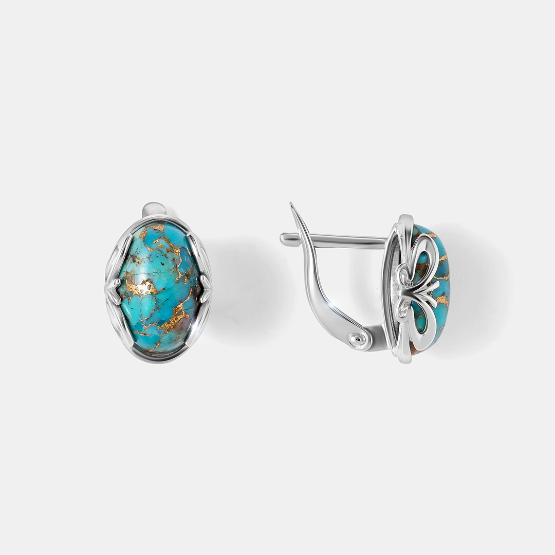 Серебряные серьги с бирюзой