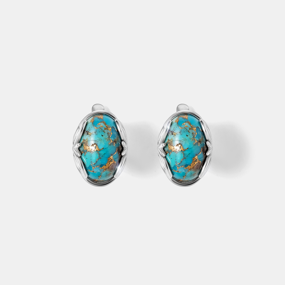 Серебряные серьги с бирюзой