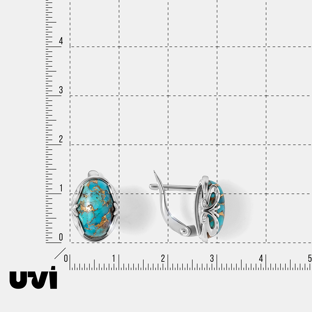 Серебряные серьги с бирюзой