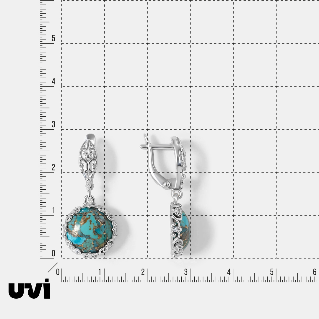 Серебряные серьги с бирюзой