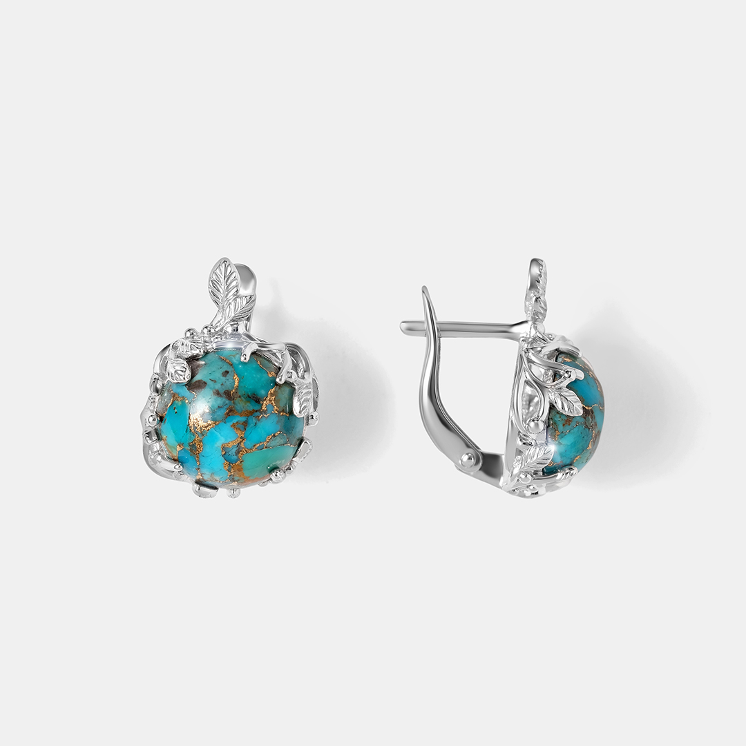 Серебряные серьги с бирюзой