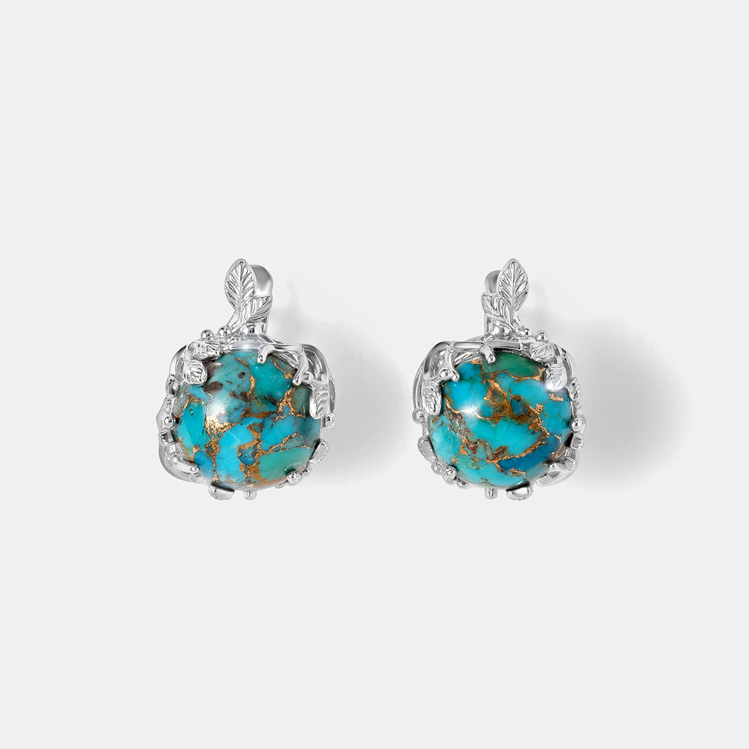 Серебряные серьги с бирюзой