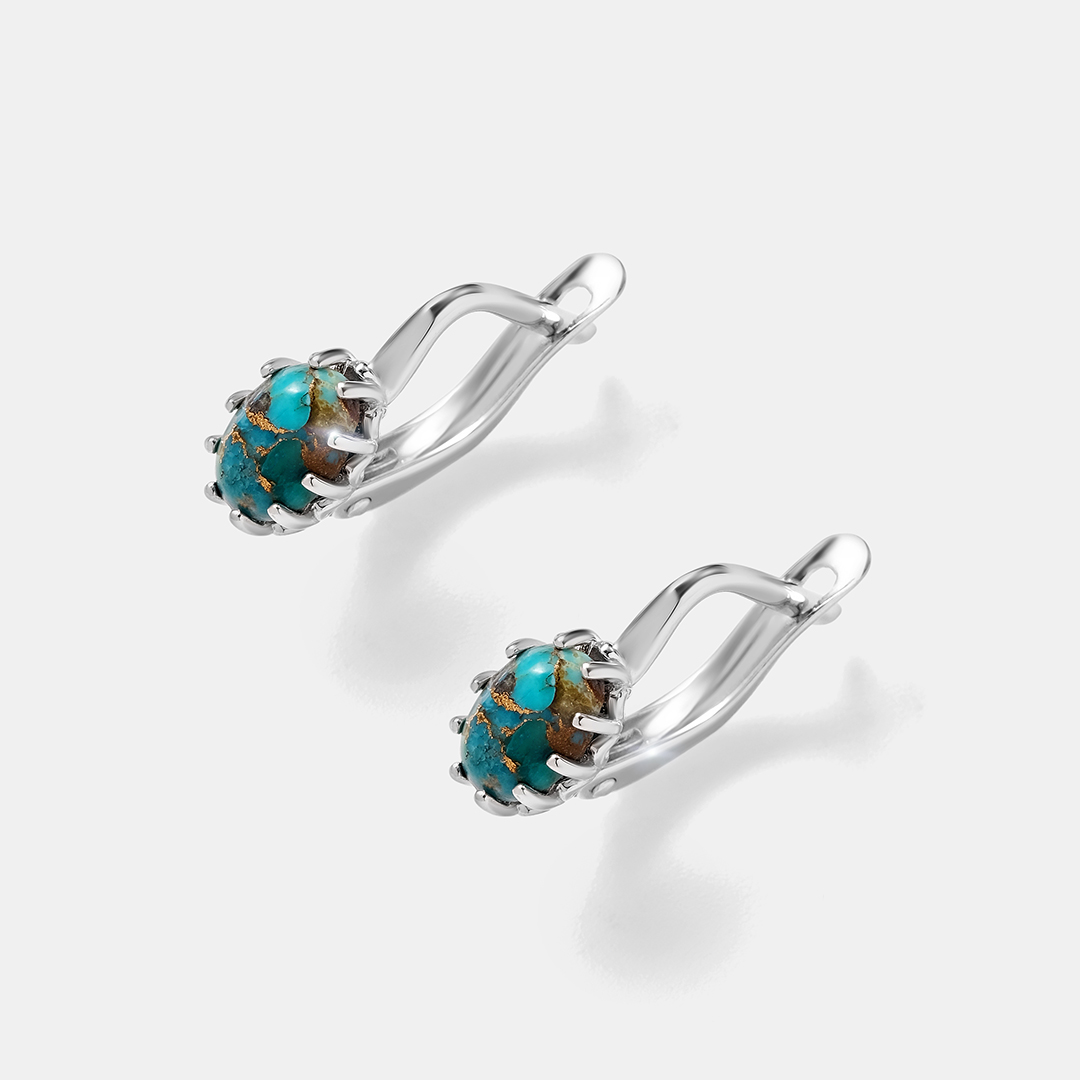 Серебряные серьги с бирюзой