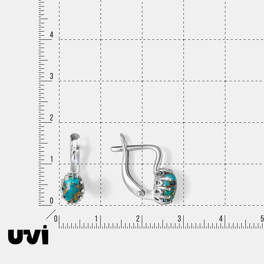 Серебряные серьги с бирюзой