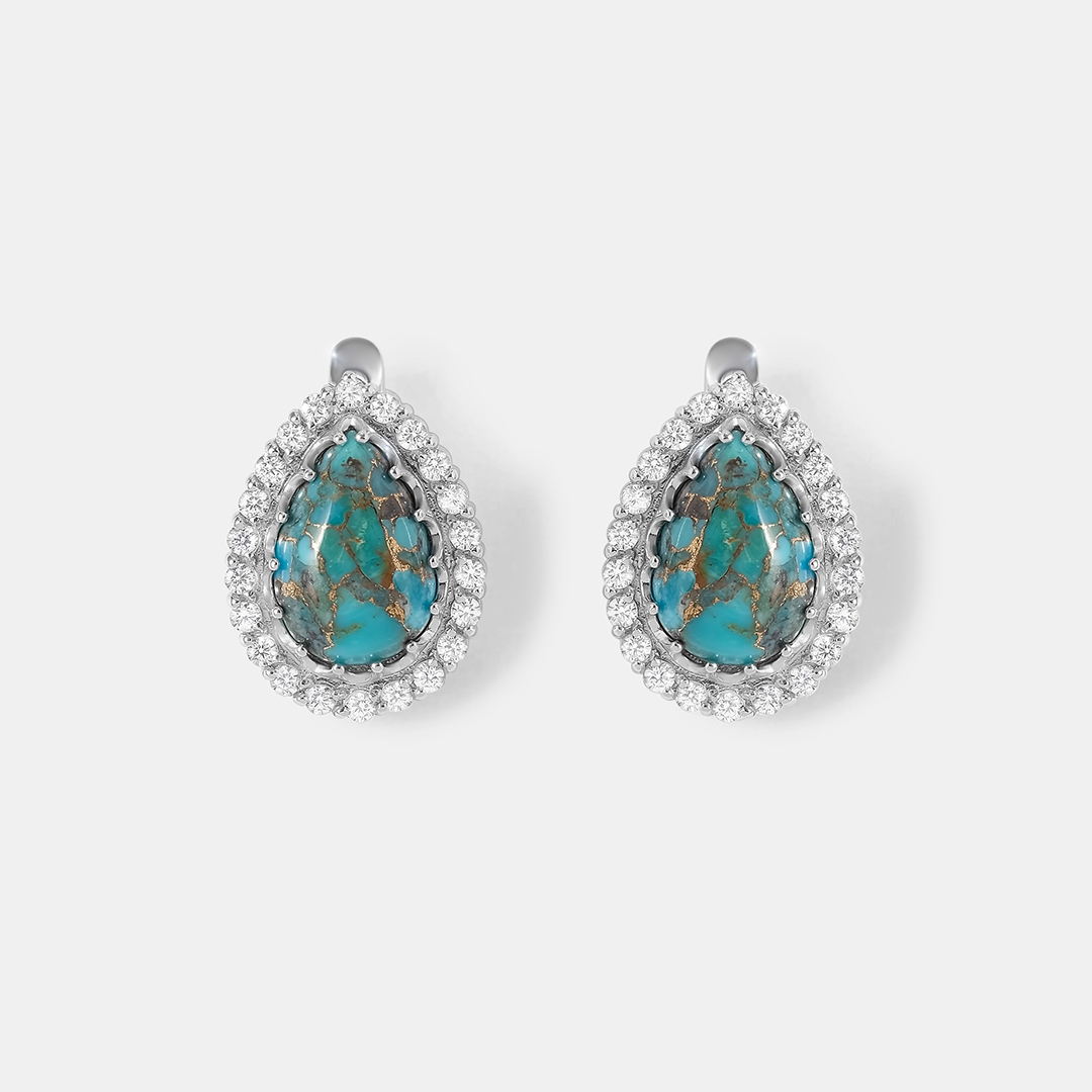 Серебряные серьги с бирюзой