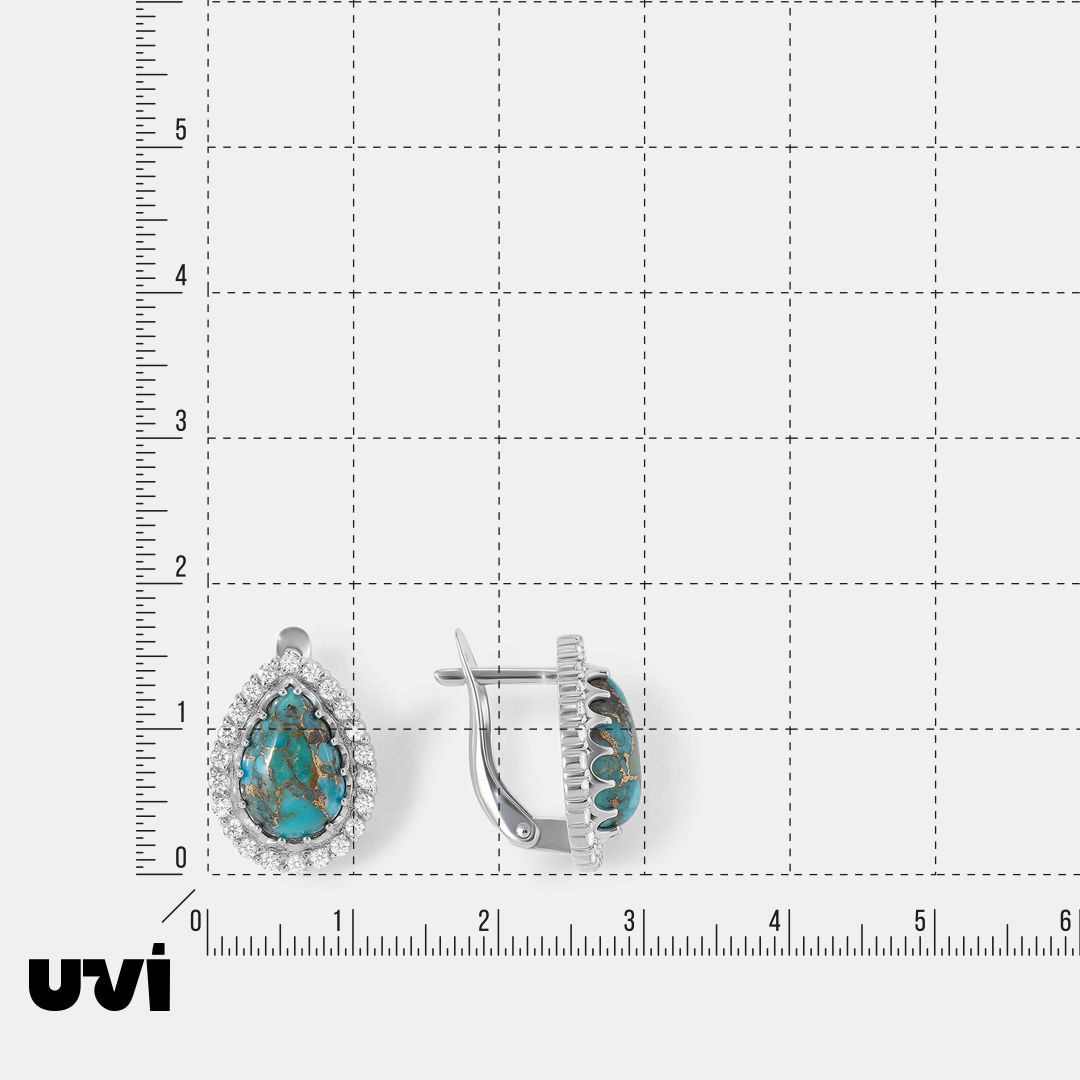Серебряные серьги с бирюзой