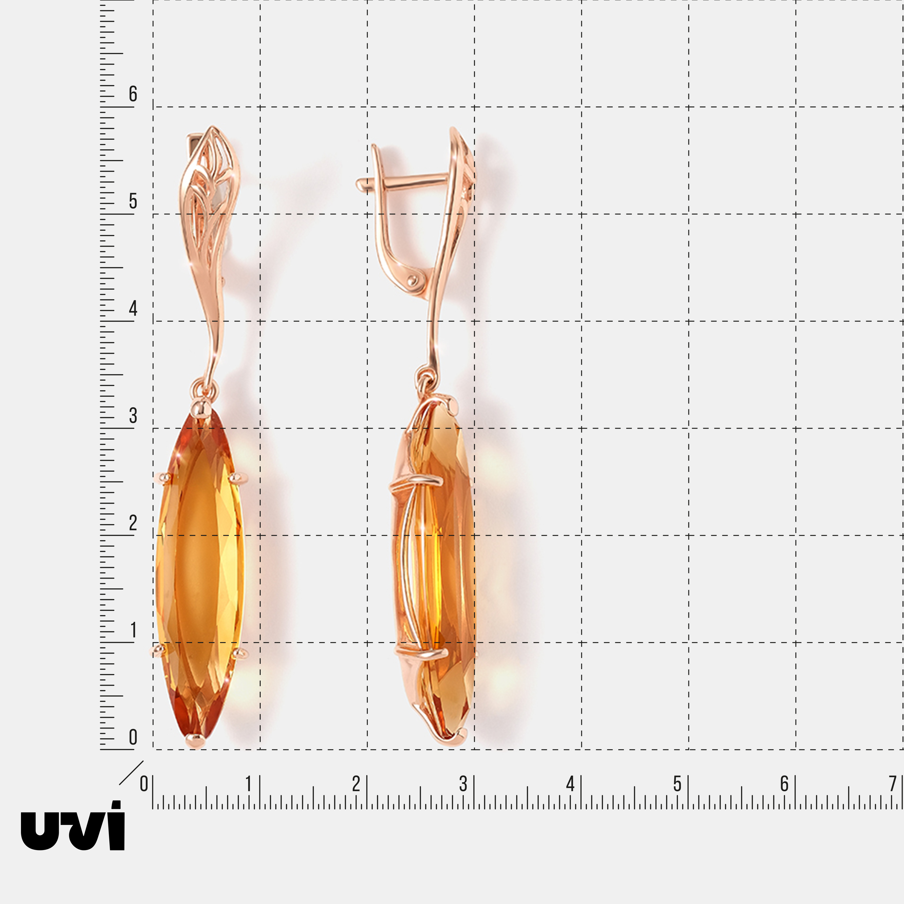 Серебряные серьги с цитринами