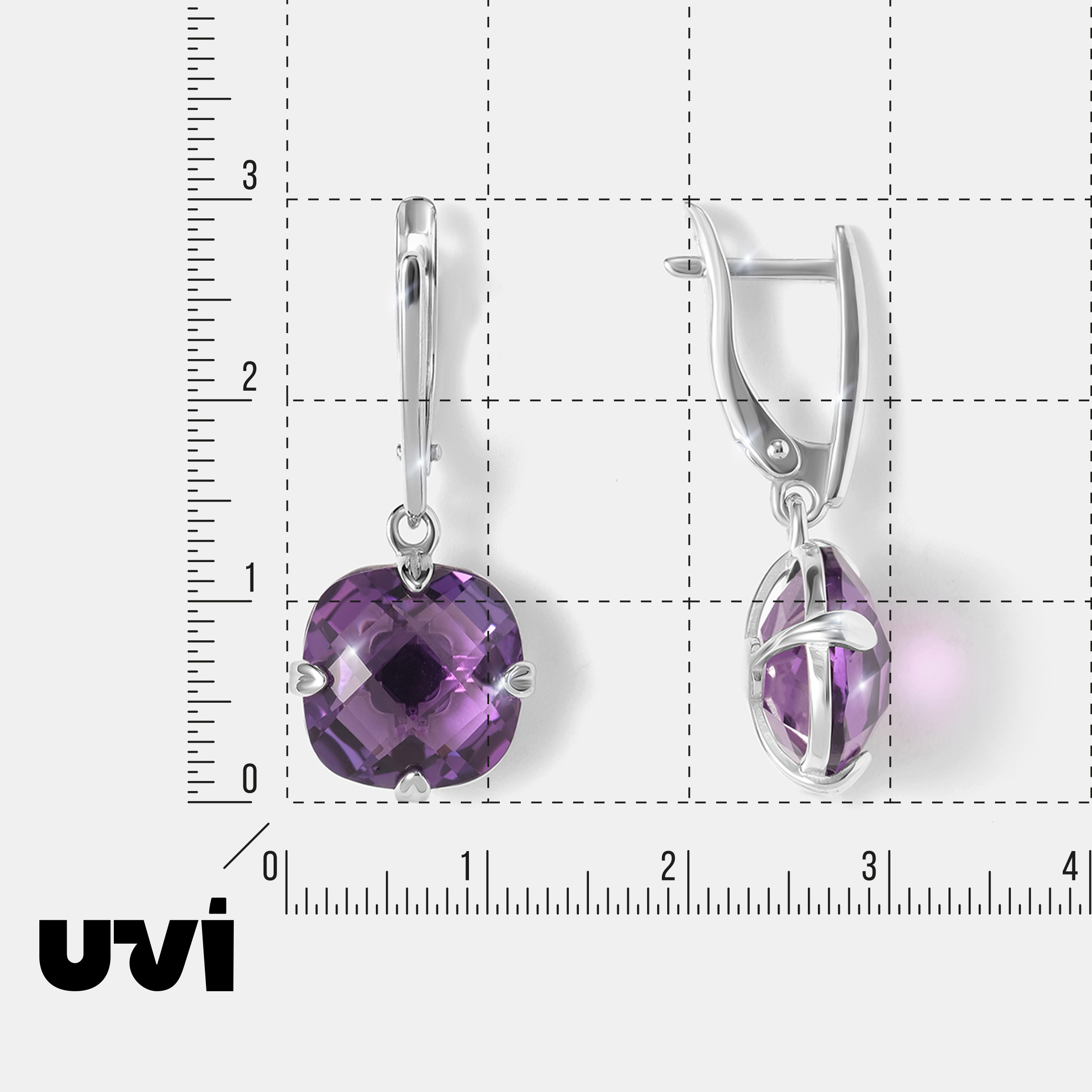 Серебряные серьги с аметистами