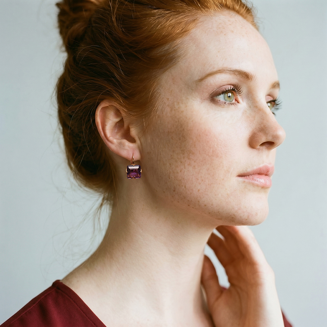 Серебряные серьги с аметистами