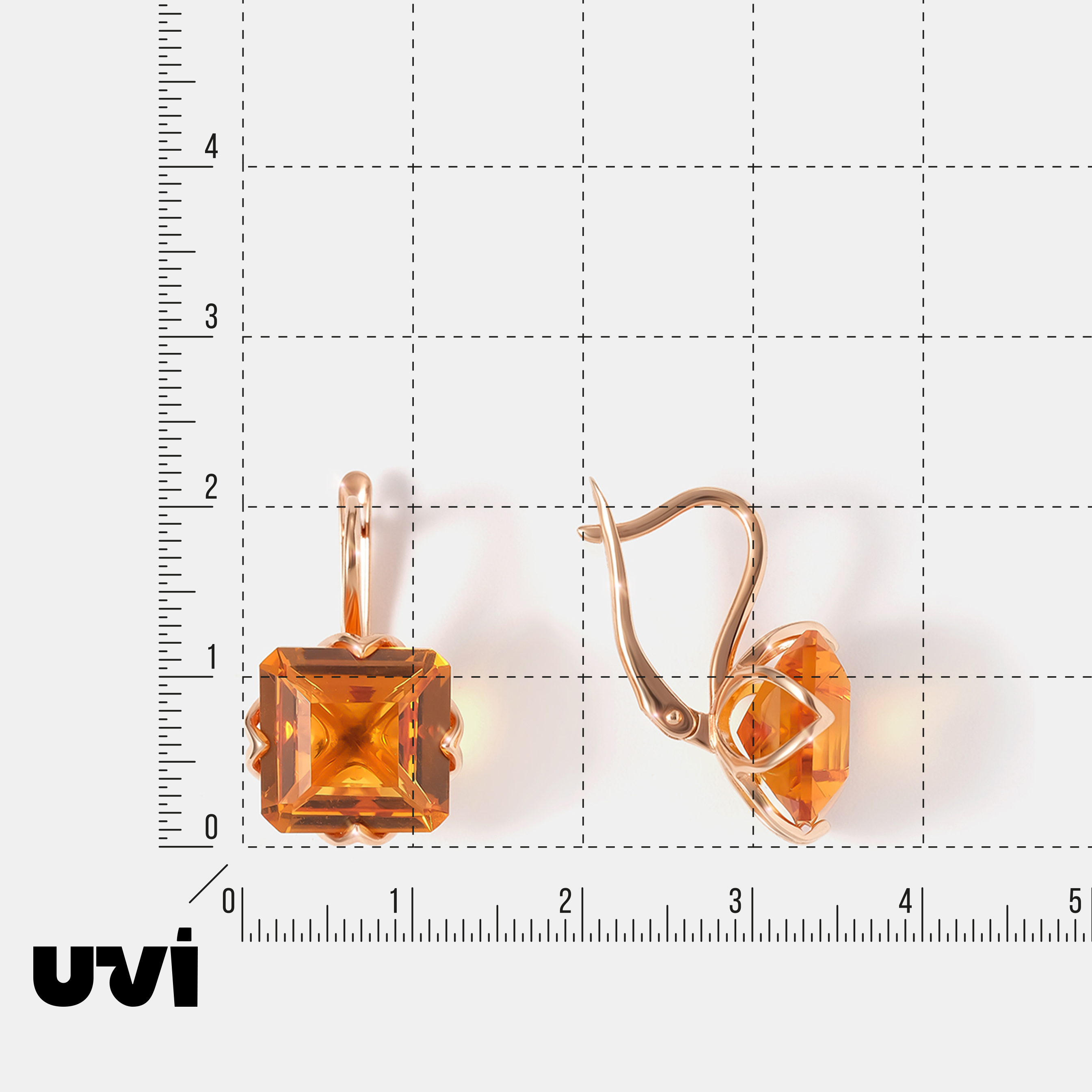 Серебряные серьги с цитринами