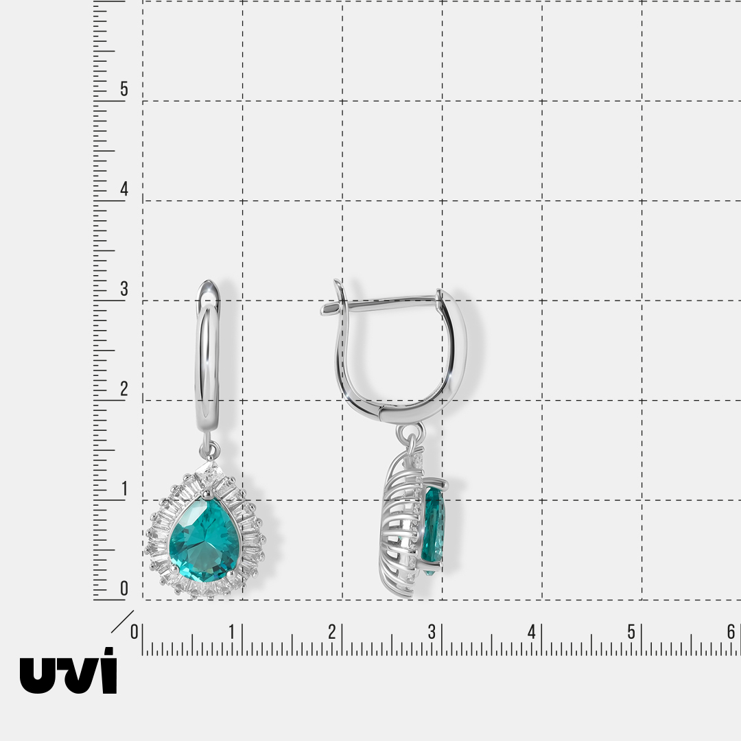 Серебряные серьги с зеленой шпинелью