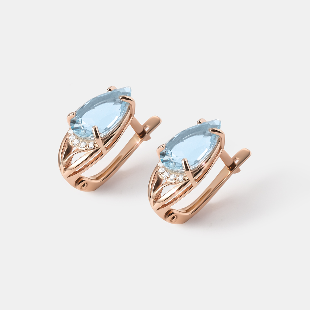 Серебряные серьги с топазами