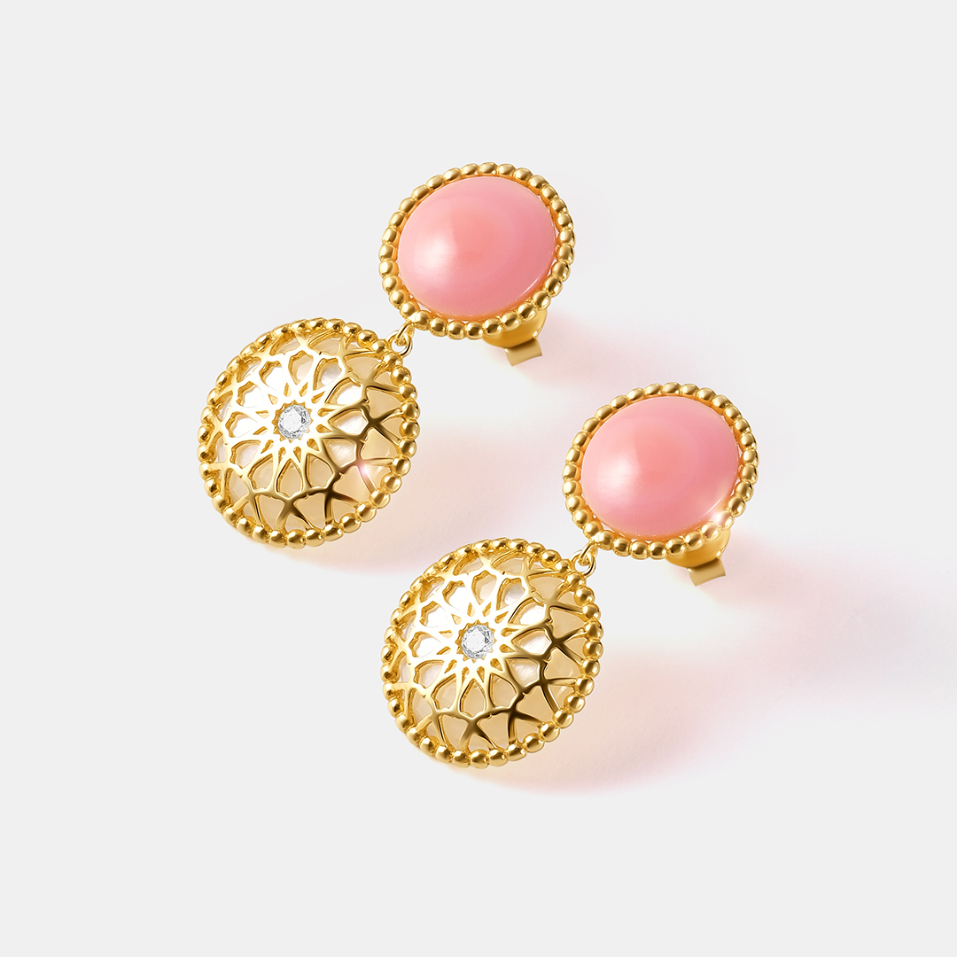 Серебряные серьги с кораллами