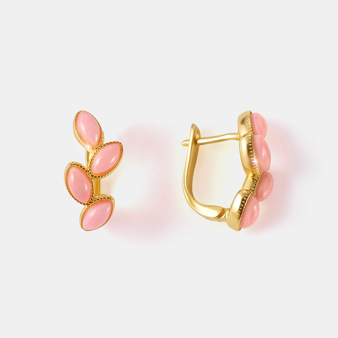 Серебряные серьги с кораллами