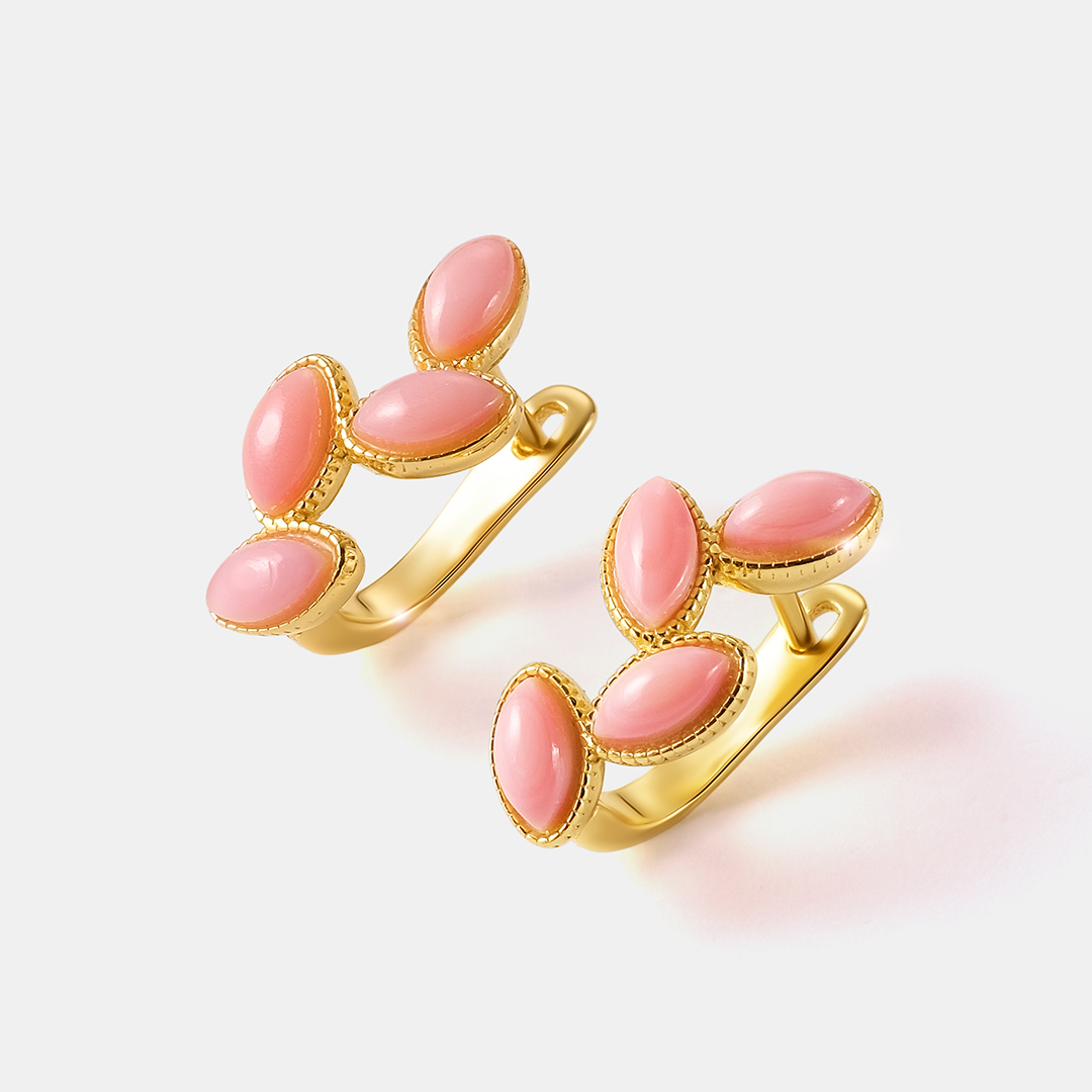 Серебряные серьги с кораллами