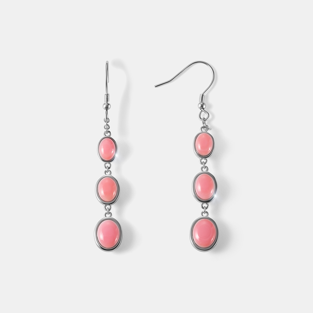 Серебряные серьги с кораллами