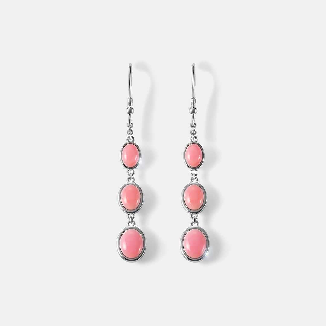 Серебряные серьги с кораллами