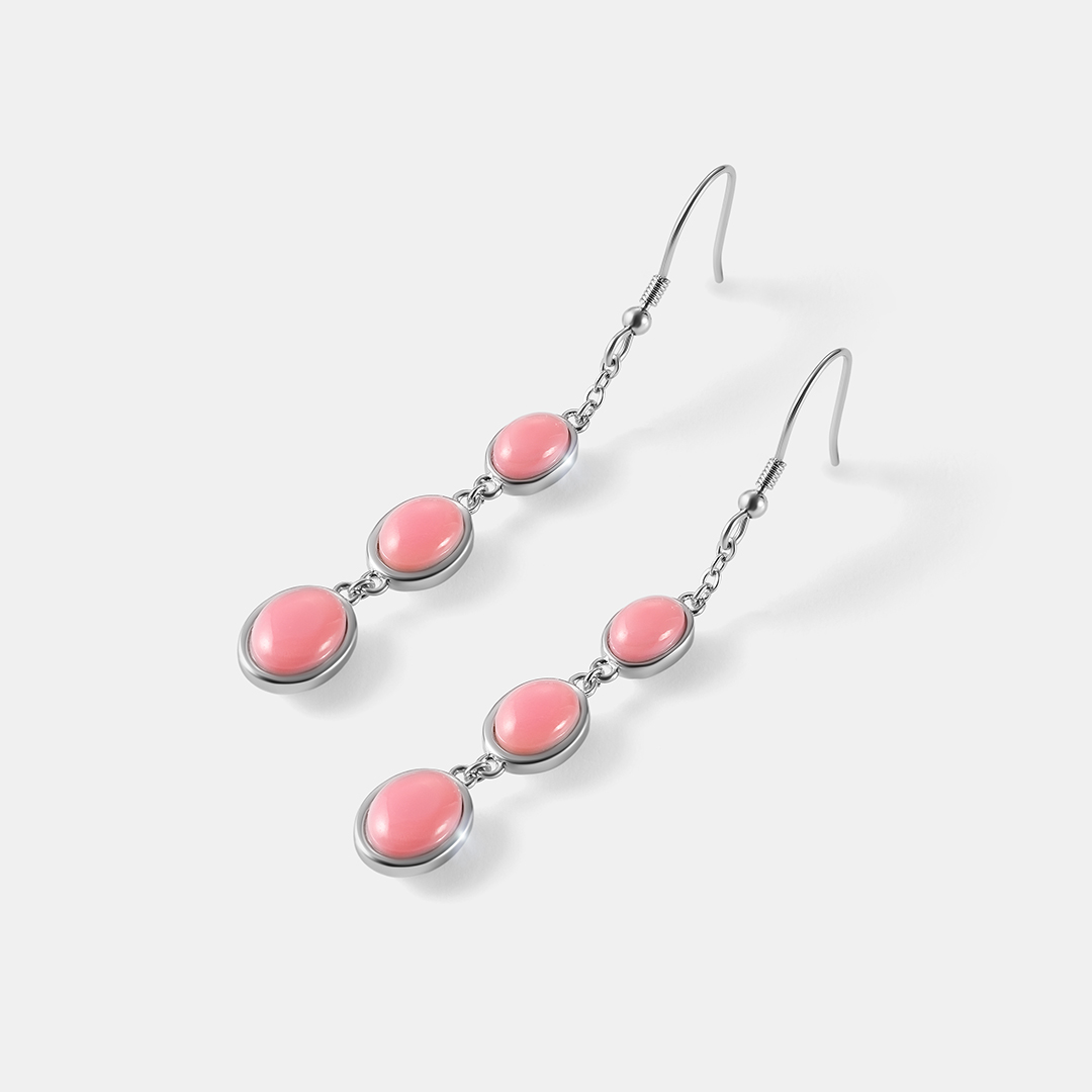 Серебряные серьги с кораллами