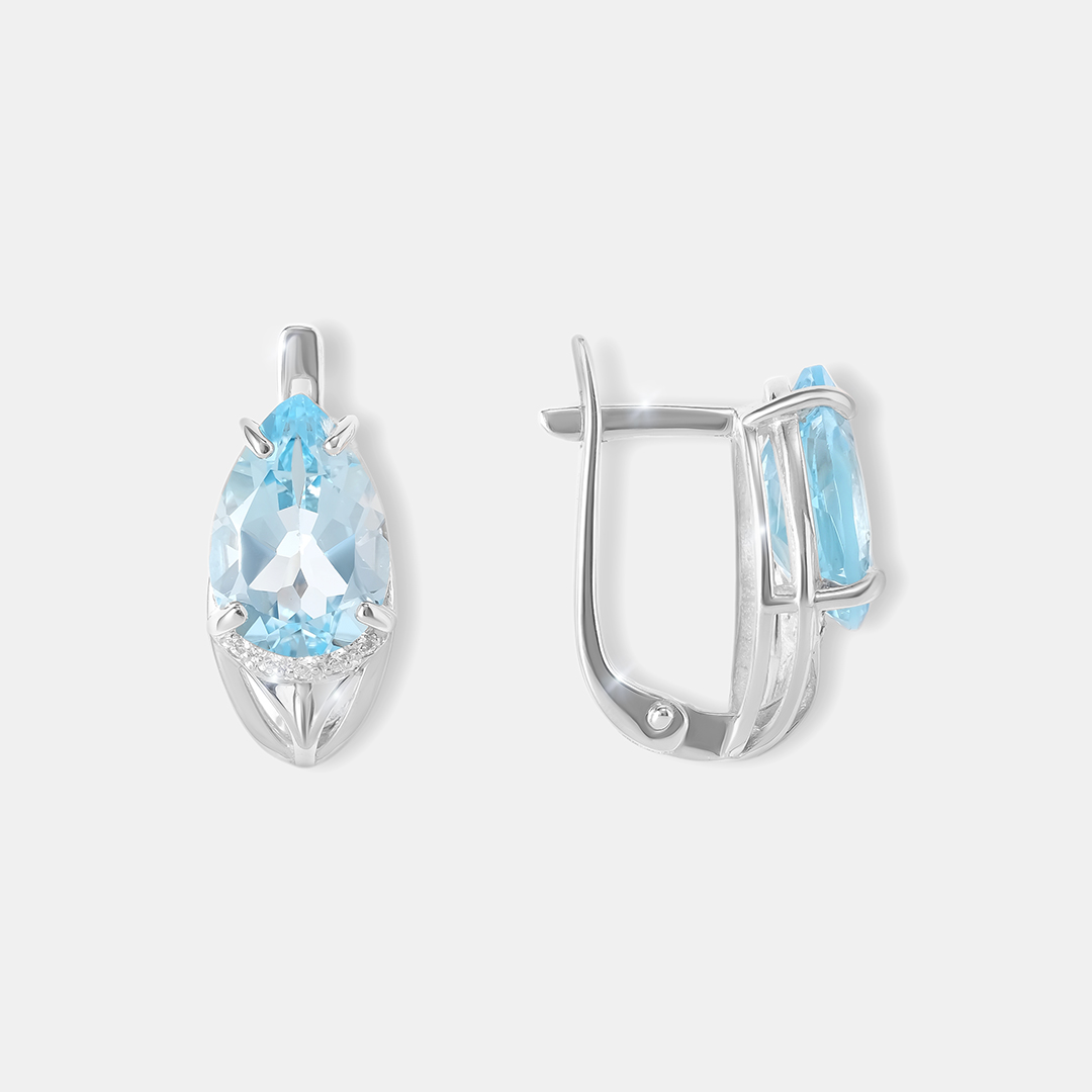 Серебряные серьги с топазами