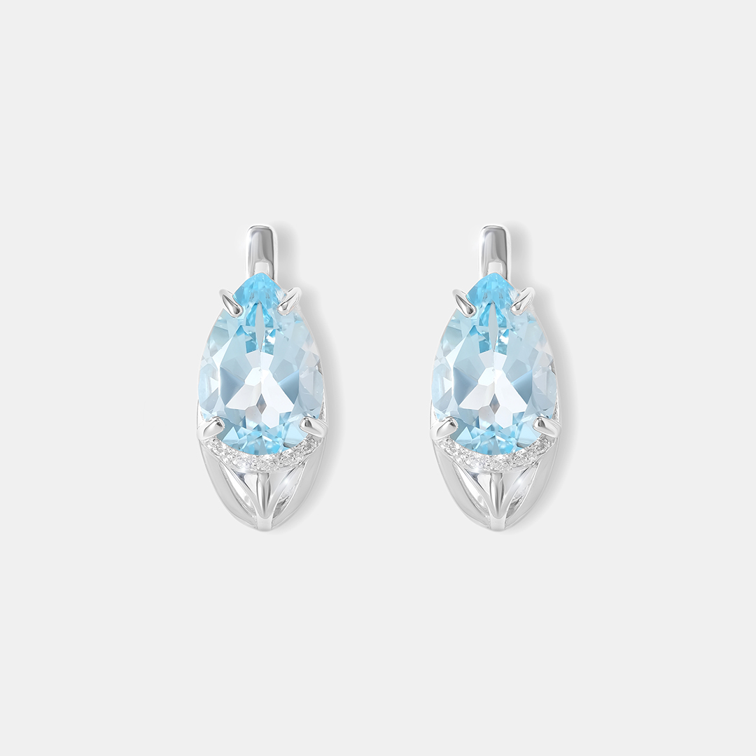 Серебряные серьги с топазами