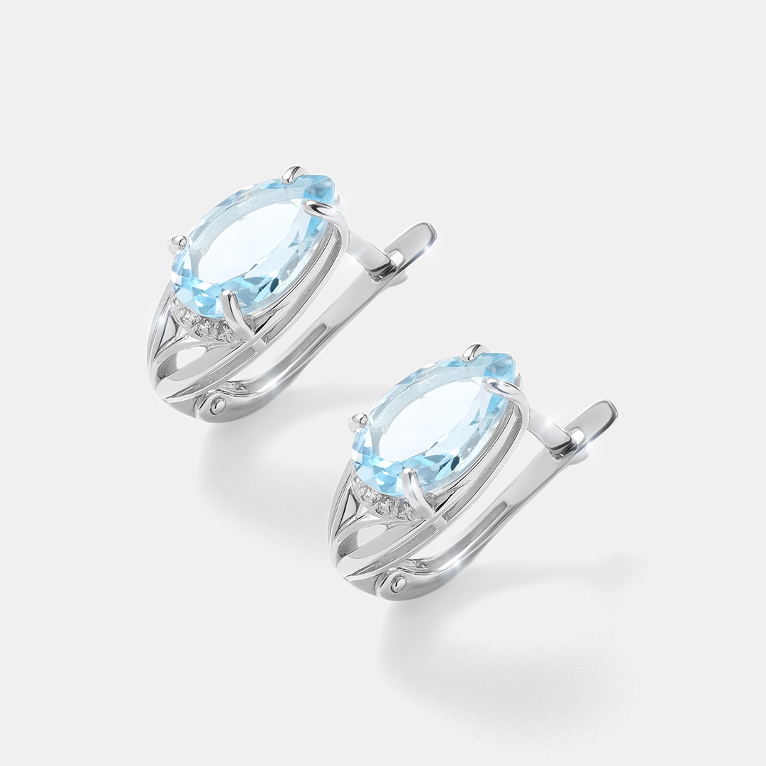 Серебряные серьги с топазами