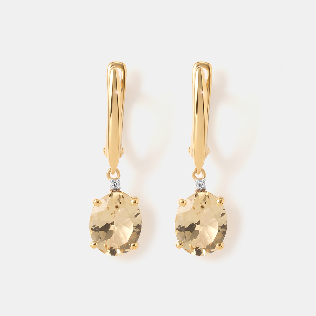 Серебряные серьги с гелиодорами