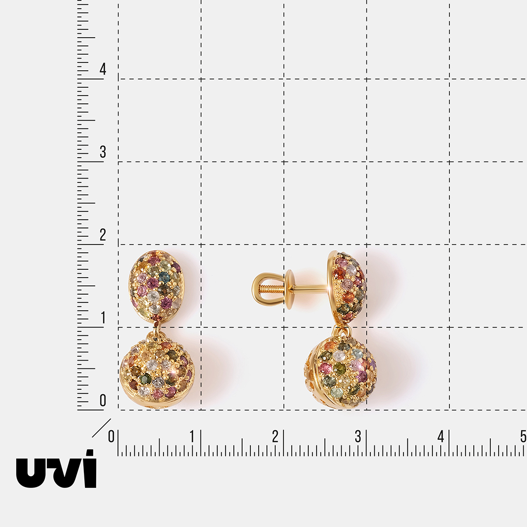 Серебряные серьги-пусеты с турмалинами