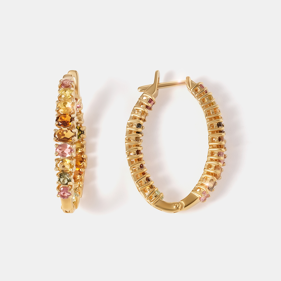 Серебряные серьги с турмалинами