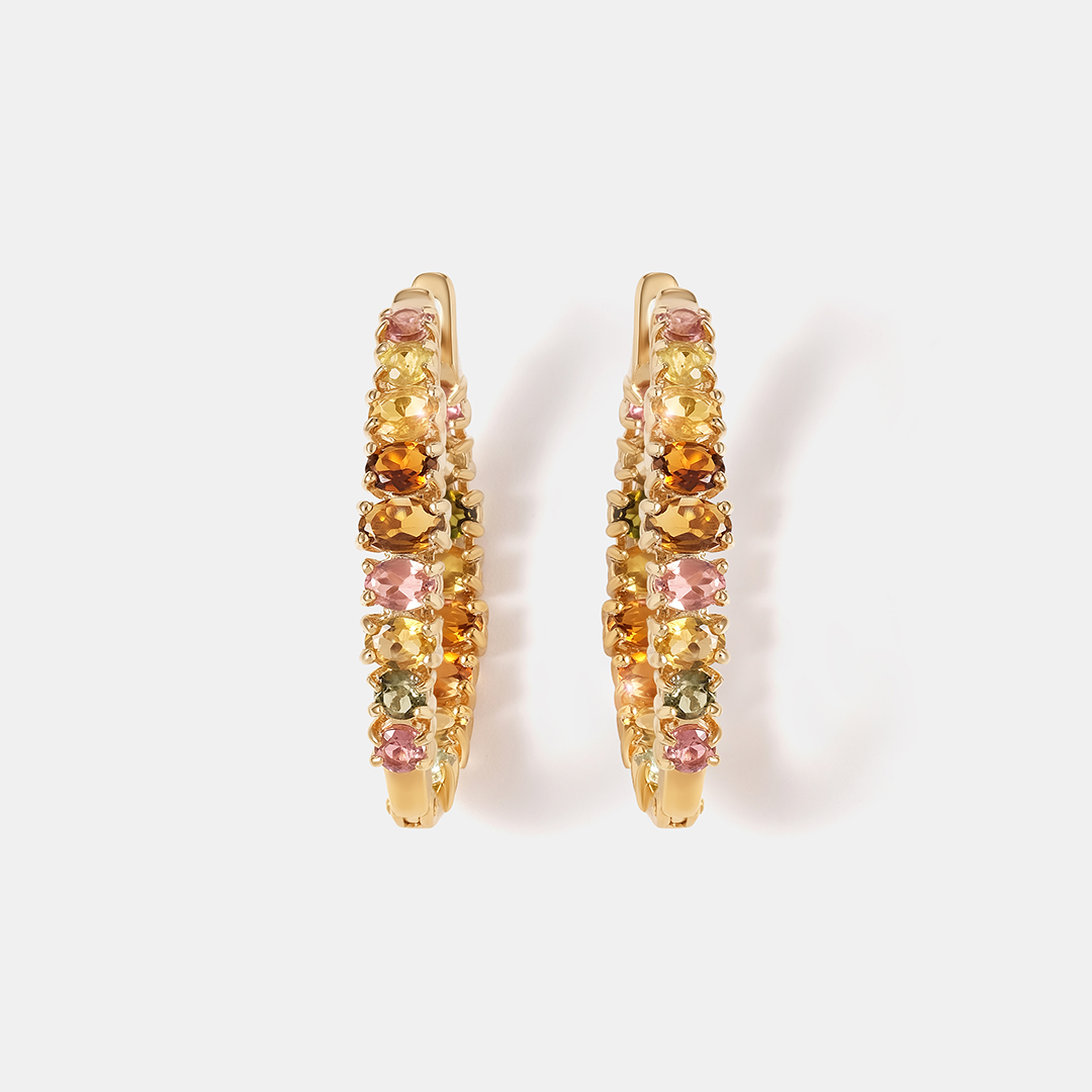 Серебряные серьги с турмалинами