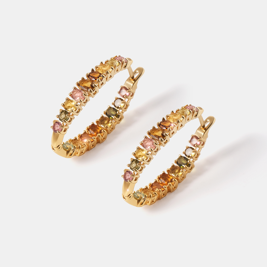 Серебряные серьги с турмалинами