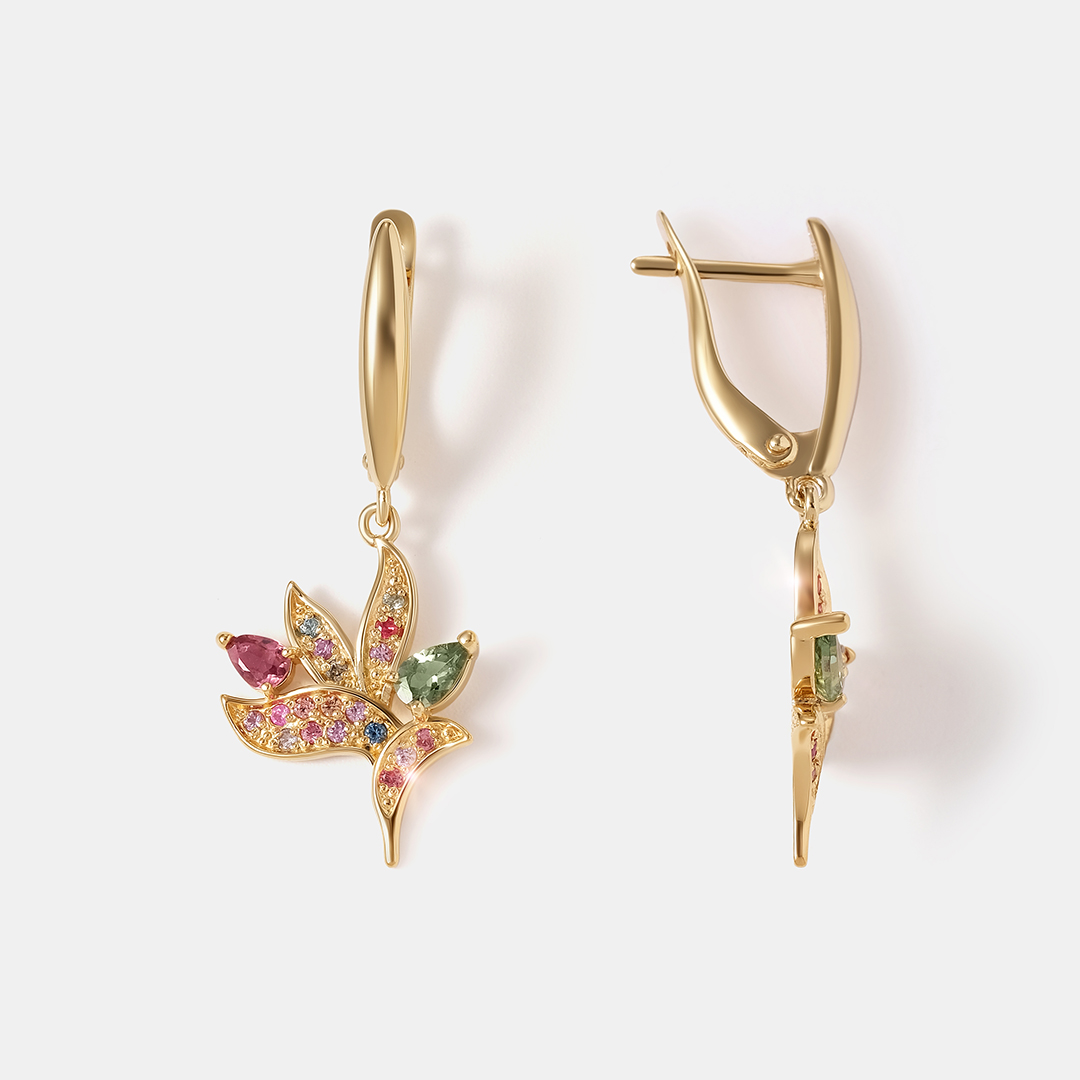 Серебряные серьги с турмалинами