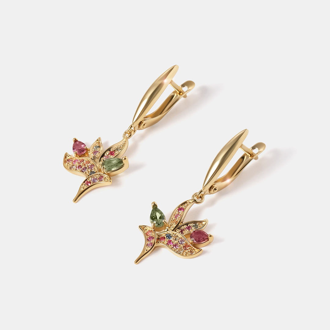 Серебряные серьги с турмалинами