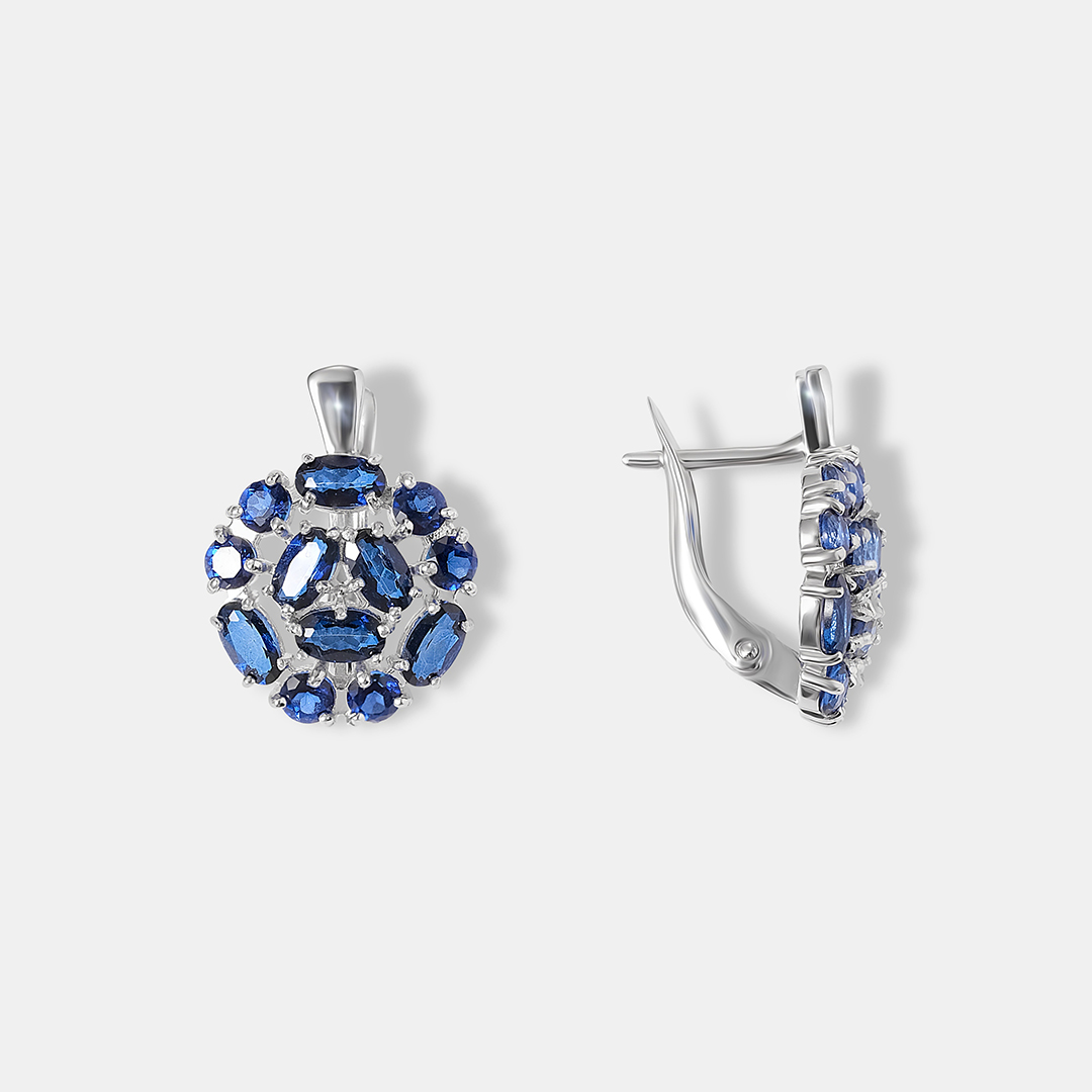 Серебряные серьги с топазами