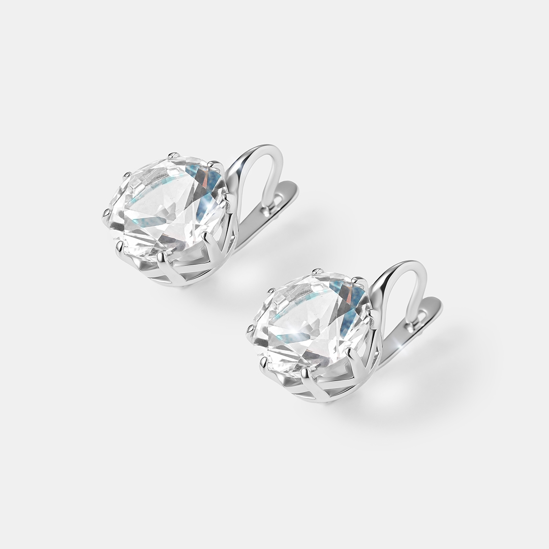 Серебряные серьги с горным хрусталем