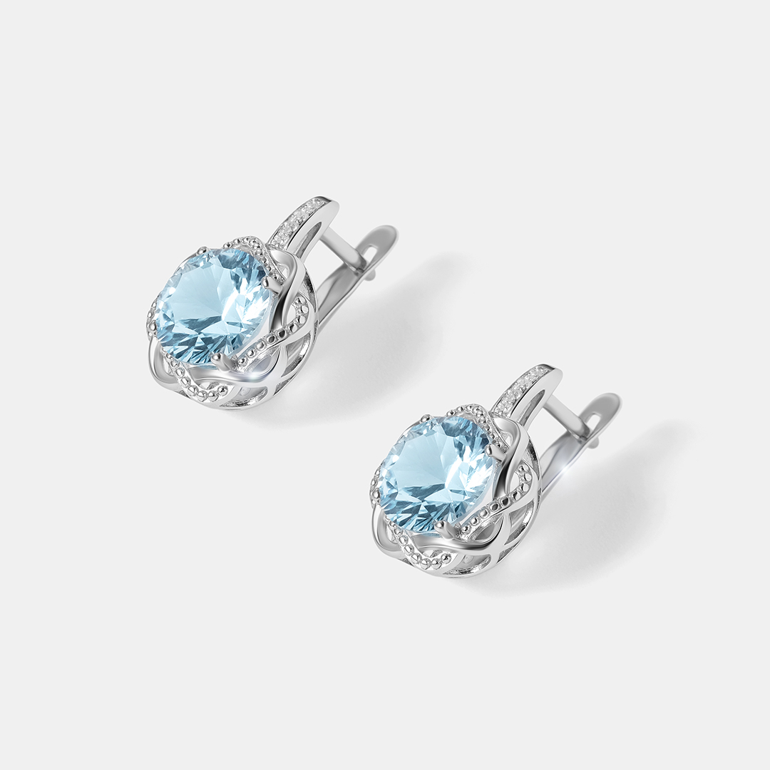 Серебряные серьги с топазами
