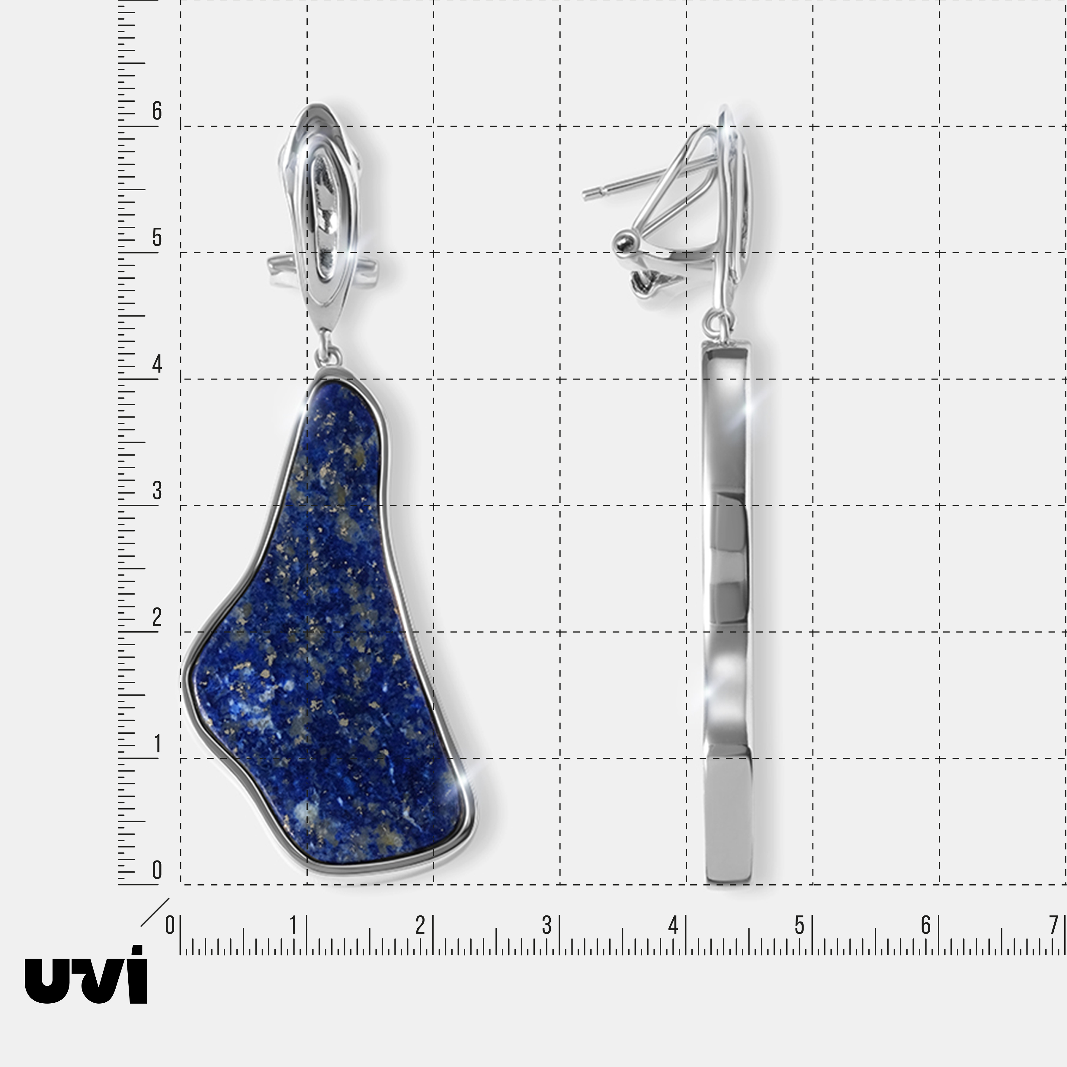Серебряные серьги с лазуритами